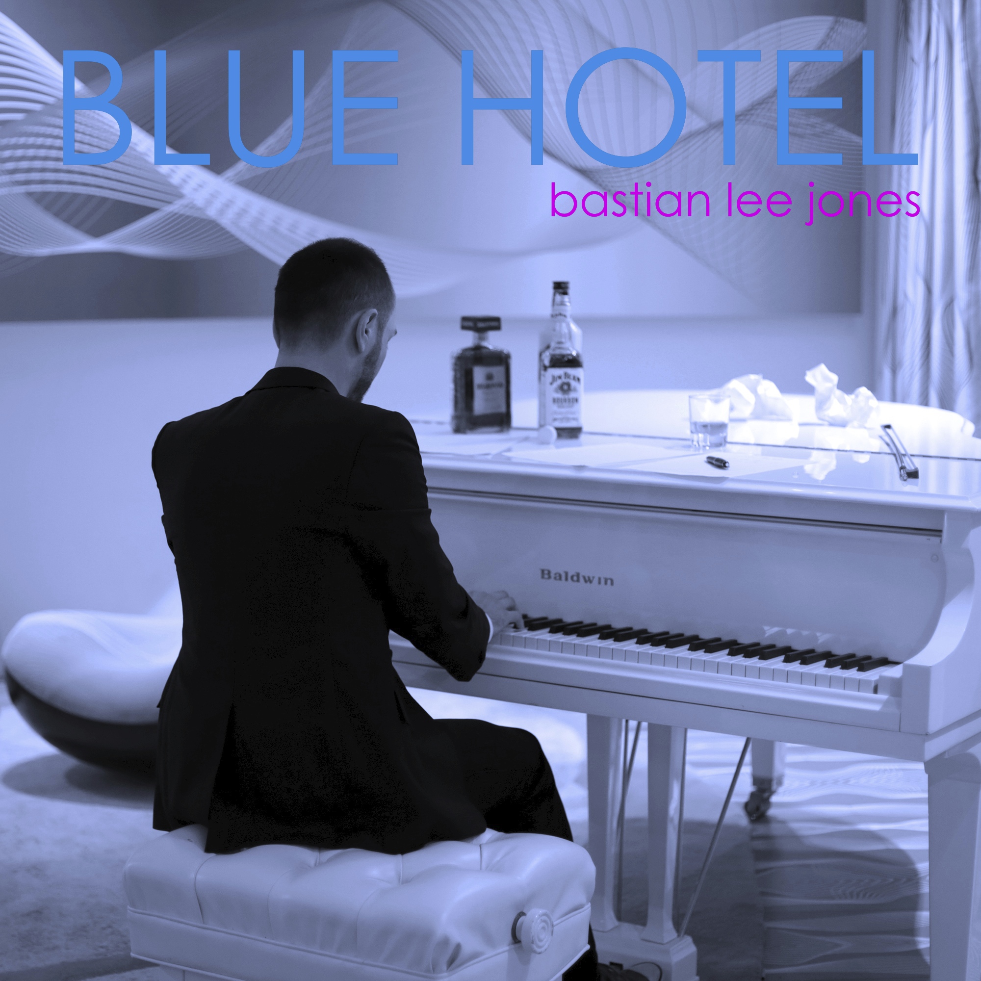 Cover artwork for “Blue Hotel” by Bastian Lee Jones.