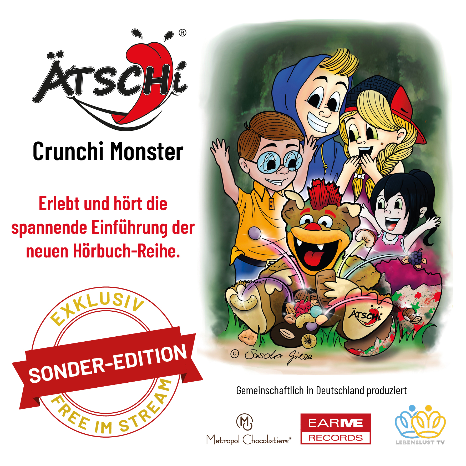 Cover artwork for “ÄTSCHi® Crunchi Monster — Das Ei”, audiobook episode one.