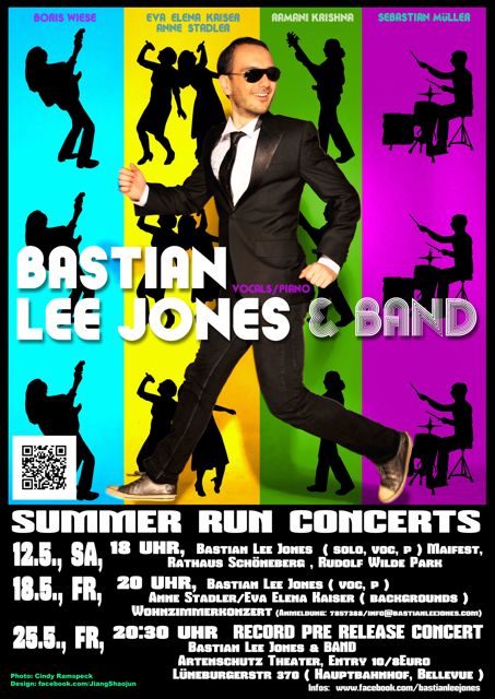 Promotional poster for Bastian Lee Jones & Band — The Summer Run Concerts.